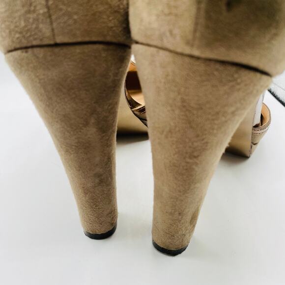 Tahari Angela Tan Suede T-Strap Heel‎ Size 10 - Picture 5 of 11